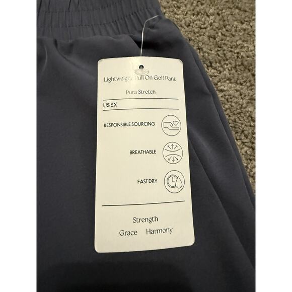 Isabella Active Wear Lightweight Pull On Golf Pants 2X Gray Stretch Pockets NWT - Picture 4 of 9